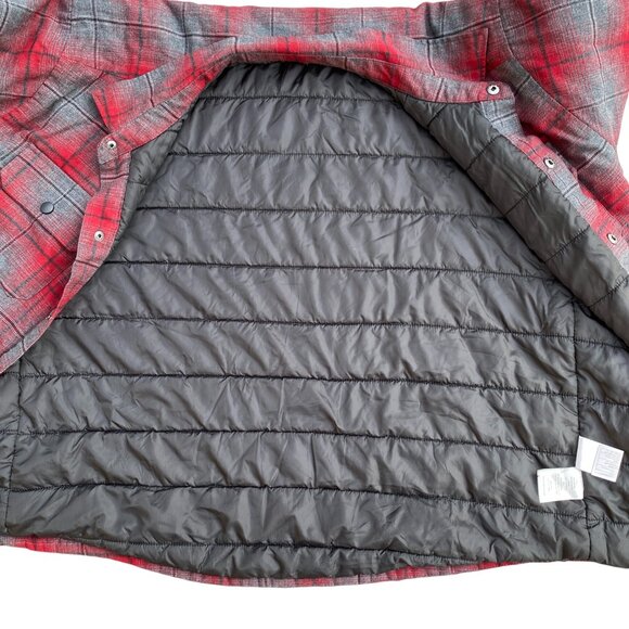 Rugged Elements Insulated Plaid Flannel Shirt Jacket Sz L Utility Heavyweight - Picture 10 of 13